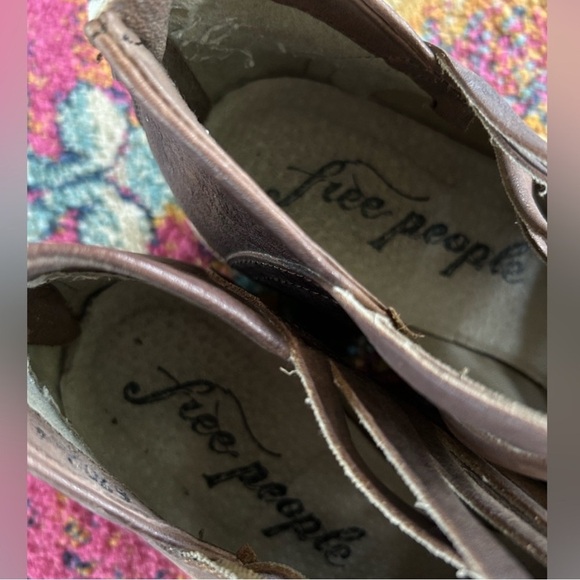 Free People | Women’s Brown Leather Lost Valley Strappy Ankle Zip Ankle Boot 9.5 - Picture 13 of 16